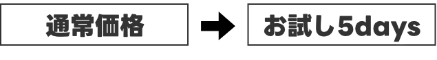 通常価格→お試し5days